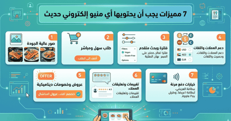 7 مميزات يجب أن يحتويها أي منيو إلكتروني حديث